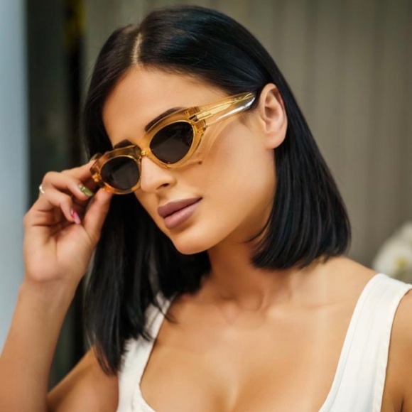 NEW BV1189S 004 BOTTEGA VENETA YELLOW GREY OVAL WOMEN SUNGLASSES - Picture 3 of 8